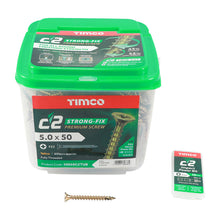 Load image into Gallery viewer, TIMCO  5.0 X 50 TUB C2 Premium Industrial Twin Cut Screws  PZ Yellow
