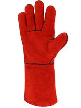 Load image into Gallery viewer, SINGER 51SIREP15 RED SPLIT WELDER GLOVE 35CM
