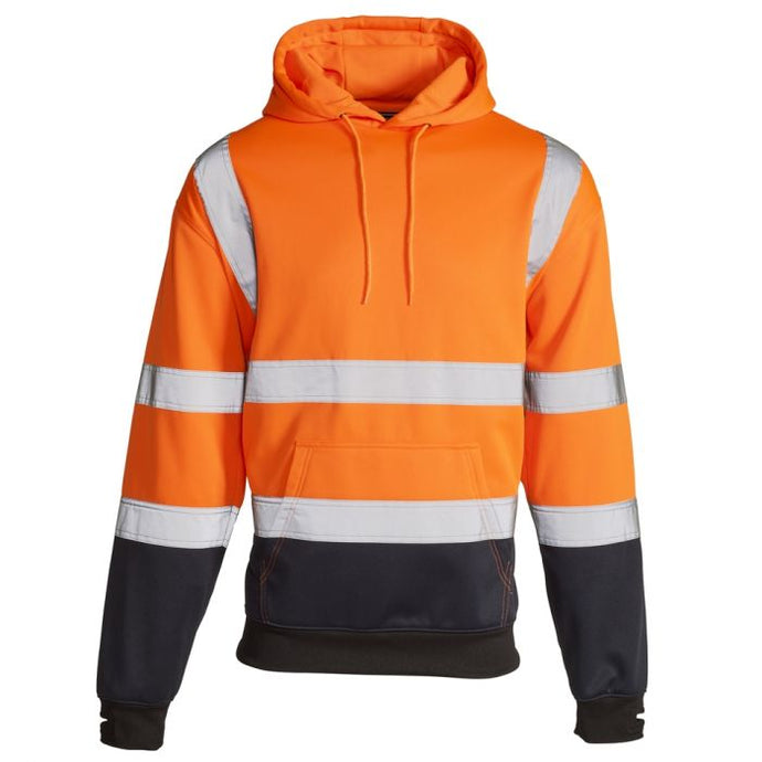 Supertouch Hi Vis Orange Navy 2 Tone Hooded Sweatshirt