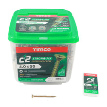 Load image into Gallery viewer, TIMCO  4.0 X 50 TUB C2 Premium Industrial Twin Cut Screws  PZ Yellow
